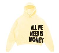 Mymyguoe Sudadera con capucha para hombre Y2K de manga larga con capucha, hip hop, ropa de calle de gran tamaño, estilo japonés, sudadera con capucha All We Need is Love Letter Print Hoody, amarillo