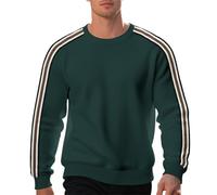 Mymyguoe Sudadera para hombre, jersey ligero, holgado, jersey de trabajo, bloque de color, manga larga, sudadera monocolor, manga larga, camiseta interior, camiseta de otoño, cuello redondo, verde
