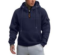 Mymyguoe Y2K Sudadera con capucha para hombre, ropa de calle, sudadera con cremallera, para adolescentes, niños, sudaderas con capucha, suéter de invierno, otoño e invierno, azul marino, XL