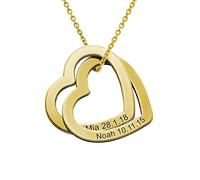 MyNameNecklace MYKA - Collar Corazones Entrelazados - Joyería para Mamá, Abuela, Novia - collar con nombre, inscripciones, letras - Regalos para mujer, Aniversario, Día del amor (Oro Vermeil 18k)