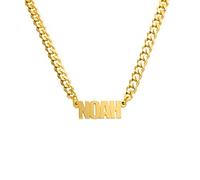 MyNameNecklace MYKA - Collar Personalizado con Nombre con cadena gruesa en Plata de Ley .925 - Regalos para Hombre, Regalo para Mujer (Oro Vermeil)
