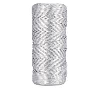Mynoozi Cuerda de 100 metros para envolver regalos, cuerda plateada de 1,5 mm para bolas de Navidad, cordón de hilo de joyería para manualidades, envoltura de regalos y recuerdos de boda