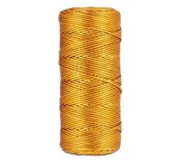 Mynoozi Cuerda de 100 metros para envolver regalos, cuerda plateada de 1,5 mm para bolas de Navidad, cordón de hilo de joyería para manualidades, envoltura de regalos y recuerdos de boda (dorado)