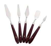 Mynoozi Juego de 5 cuchillos de pintura de acero inoxidable, mango de plástico, raspador de palé, para pintura acrílica, óleo y acuarela