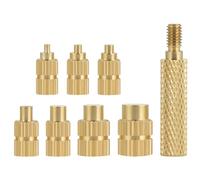 Mynoozi Pack de 7 puntas de latón para soldadura de hierro fundido para insertos roscados/tuercas de fusión M2 M2.5 M3 M4 M5 M6 M8 compatible con T18 ST 900M FX888D FX600 WLC100