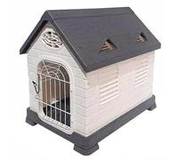 MyNvy casetas perros grandes casa para perros exterior Casa para perros de plástico con rejillas de ventilación, caseta para perros aislada para exteriores, fácil de montar(Color:2,Size:66*48*63CM)