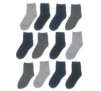 MYO UNDERWEAR&MORE Pack de 12 calcetines de algodon para niños y niñas talla 26-32, ligeros, no hacen sudar los pies. 4 colores el pack