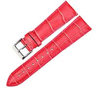 MYobu Correa de cuero Purple Acessory Watch Strap 12mm 14mm 16mm 17mm 18mm 19mm 20mm 22mm correas (Color : Rose-Red, Size : 14mm)