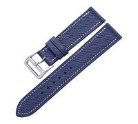 MYobu Reloj Unisex for mujer Reloj Unisex Correa de cuero 20mm gris correa de cuero rojo blanco reloj accesorios correas (Color : Blu, Size : 20mm)