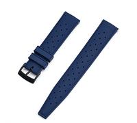 MYOBU Strap de silicona tropical de 22 mm de 20 mm correa de buceo de buceo correa impermeable de la correa de reemplazo de los hombres Ajuste correas(Blue Black,22mm)