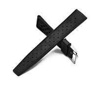 MYobu Strap de silicona tropical de 22 mm de 20 mm correa de buceo de buceo correa impermeable de la correa de reemplazo de los hombres Ajuste for Seiko correas (Color : Silicone Black, Size : 20mm