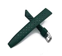 MYOBU Strap de silicona tropical de 22 mm de 20 mm correa de buceo de buceo correa impermeable de la correa de reemplazo de los hombres Ajuste correas(Silicone Green,22mm)