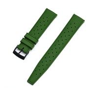 MYOBU Strap de silicona tropical de 22 mm de 20 mm correa de buceo de buceo correa impermeable de la correa de reemplazo de los hombres Ajuste for Seiko correas (Color : Green Black, Size : 20mm)