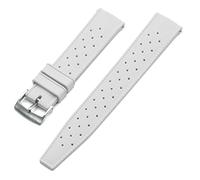 MYobu Strap de silicona tropical de 22 mm de 20 mm correa de buceo de buceo correa impermeable de la correa de reemplazo de los hombres Ajuste correas(Rubber White,20mm)