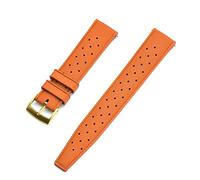 MYobu Strap de silicona tropical de 22 mm de 20 mm correa de buceo de buceo correa impermeable de la correa de reemplazo de los hombres Ajuste for Seiko correas (Color : Orange Gold, Size : 20mm)