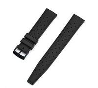 MYobu Strap de silicona tropical de 22 mm de 20 mm correa de buceo de buceo correa impermeable de la correa de reemplazo de los hombres Ajuste for Seiko correas (Color : Black Black, Size : 20mm)