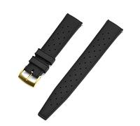 MYobu Strap de silicona tropical de 22 mm de 20 mm correa de buceo de buceo correa impermeable de la correa de reemplazo de los hombres Ajuste correas(Black Gold,20mm)
