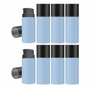 MYOC Blue Airless Bottle Set with Black Pump | 8 Bottles | 15ml | Leak-Proof & Precise Dispensing | Ideal for DIY Beauty & Skincare