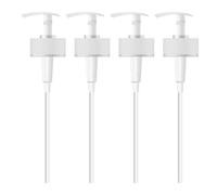 MYOC Dispensador de bomba blanca con resorte, 200 ml, 16 cm de altura, cuello de 24/26 mm, plástico duradero, ideal para loción, champú, acondicionador y productos de belleza y cuidado de la piel