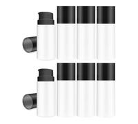 MYOC White Airless Bottle Set with Black Pump | 8 Bottles | 15ml | Leak-Proof & Precise Dispensing | Ideal for DIY Beauty & Skincare