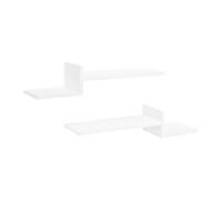 MyosHome - Estantería de Pared Blancas, Conjunto de 2 Estanterías Pequeñas de Madera, Baldas Pared para Decoración y Almacenamiento - Estante Moderno, 75 x 20 x 15 cm. Adonis