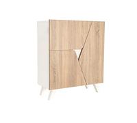 MyosHome - Mueble Aparador Comoda en Roble y Blanco 80 x 94 x 34 cm - Mueble Recibidor, Aparadores para Salon, Aparador Entrada Recibidor. Marte