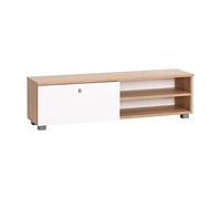 MyosHome - Mueble TV Salon Mesa para TV Color Roble y Blanco 120 x 30 x 34 cm. Hades