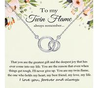 MYOSPARK Collar de llama gemela de regalo de tarjeta de mensaje de llama gemela joyería regalo espiritual para mi gemelo llama collar de regalo para novia/alma gemela gemela, Acero inoxidable, Cobre