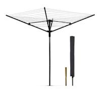 MYOYAY Tendedero de 4 brazos XXL con cuerda de 50 m, plegable, para jardín, con funda protectora para el suelo