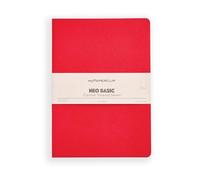 myPAPERCLIP NeoBasic B5 - Cuaderno liso | 160 páginas, 80 g/m², tapa blanda de 250 g/m², B5 (17,6 x 25 cm) | Rojo