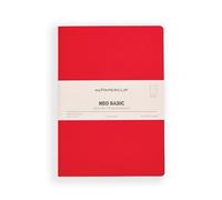 myPAPERCLIP NeoBasic - Cuaderno A5 liso, 192 páginas, 80 g/m², tapa blanda de 250 g/m², A5 (14,8 x 21 cm), color rojo