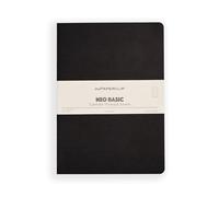 myPAPERCLIP NeoBasic - Cuaderno de rayas B5 | 160 páginas, 80 g/m², tapa blanda de 250 g/m², B5 (17,6 x 25 cm) | Negro