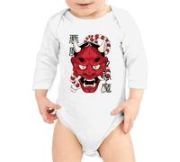 MyPato Body Manga Larga de Bebe Arte Demonio Fuego,Miedo,Demonios 001 3 Meses