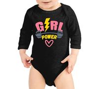 MyPato Body Manga Larga de Bebe Deporte Gimnasio Viste tu energía Gym Fitnes,Pesas Mancuernas rutinaas.. Girl Power 014 3 Meses