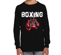 MyPato Camiseta Infantil Manga Larga de Niño Niña Deporte Boxeo Construyendo la Victoria Golpe a Golpe,Guantes de Combate,Saco de Pera 003 6 años