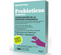 MyPetPrime Probioticos Perros 6,5 m UFC | 60 CPR | Suplemento Natural digestivo para diarrea y Flora Intestinal | con inulina | Soporte Digestivo e Inmunológico