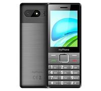 myPhone 7340 LTE Móvil para Mayores 4G con Botones Grandes, Dual SIM, Pantalla IPS 2,8", fácil de Usar, botón SOS, Negro y Plateado