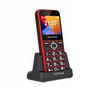 Hammer H myPhone Halo 3 Rojo, teléfono clásico, teléfono para Mayores, Base de Carga, Botón SOS, Llaves Grandes, Gran Pantalla de 2,3 Pulgadas, contactos fotográficos, 1000 mAh