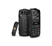 Hammer H Rock teléfono Duradero para Trabajar, Mega batería de 1800 mAh, Pantalla de 2.4", Resistente al Agua (IP68), A Prueba de Golpes (IK05), Teléfono de botón, Linterna, Dual-SIM, Negro