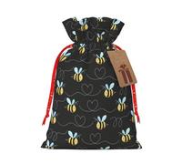 MyPiky Abejorros impresión Navidad regalo bolsas envoltura bolsas bolsa de almacenamiento paquete cordón regalo bolsa para fiesta vacaciones