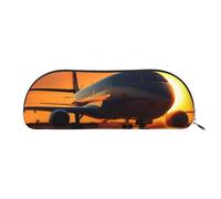 MyPiky Airplane At Sunset - Bolsa de maquillaje, bolsa de cosméticos, bolsa de almacenamiento de viaje, neceser de recepción, estuche para lápices, estuche para lápices, Avión al atardecer, Talla