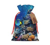 MyPiky Animal de mar acuático impresión Navidad bolsas regalo envoltura bolsas bolsa de almacenamiento paquete cordón regalo bolsa para fiesta vacaciones