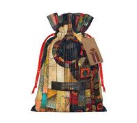 MyPiky Arte Guitarras patrón impresión Navidad regalo Bolsas envoltura bolsas de almacenamiento paquete cordón regalo bolsa para fiesta vacaciones