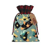 MyPiky Atomic Stars - Bolsas de regalo de Navidad con estampado retro de estrellas, bolsa de almacenamiento de caramelos, reutilizable, 4.7 x 6.9 pulgadas, fiesta