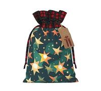 MyPiky Atomic Stars - Bolsas de regalo de Navidad con estampado retro de estrellas, bolsa de cordón, bolsas de almacenamiento de Navidad, bolsas de almacenamiento reutilizables