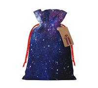 MyPiky Azul y púrpura Galaxy imprimir Navidad regalo Bolsas envoltura bolsas de almacenamiento paquete cordón regalo bolsa para fiesta vacaciones