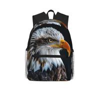 MyPiky Bald Eagle Impreso Mochila para Mujeres Hombres, Viaje Mochila Ordenador Portátil, Bolsa de Computadora, Mochila Casual Bolsa de Viaje, Negro, Talla Única, Negro, Talla única, Negro, Talla