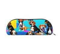 MyPiky Beagle - Bolsa de maquillaje con estampado de patrones de Beagle, bolsa de cosméticos, bolsa de almacenamiento de viaje, neceser de recepción, estuche para lápices, diseño de Beagle, talla