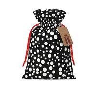 MyPiky Blanco y negro gran punto imprimir Navidad regalo Bolsas envoltura bolsas bolsa de almacenamiento paquete cordón regalo bolsa para fiesta vacaciones
