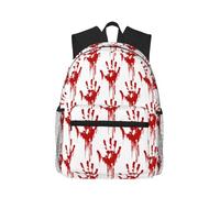 MyPiky Bloody Handprints impresión mochila para mujeres hombres, mochila de viaje para ordenador portátil, bolsa de ordenador, mochila informal, negro, talla única, Negro 1, One Size